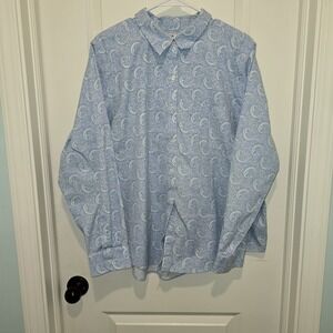 Men's L.L Bean Paisley Long Sleeve Button Down Shirt, Size L-XL